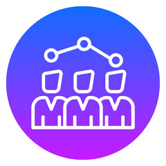 Minimalist Line Art Audience Insight Gradient Circular Icon