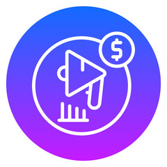 Minimalist Line Art Organic Reach Gradient Circular Icon