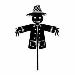 creative Silhouette scarecrow Icon Vector Illustration