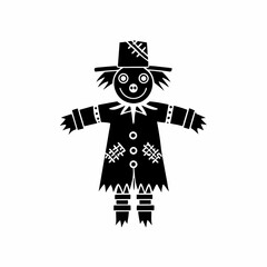 creative Silhouette scarecrow Icon Vector Illustration