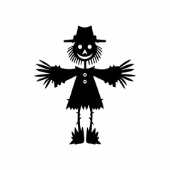 creative Silhouette scarecrow Icon Vector Illustration