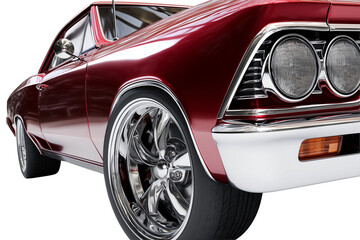 Crimson Muscle: Iconic American Power on Polished Chrome