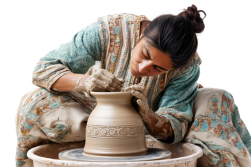 Earthen Embrace: Hands Shaping Clay into Soulful Form