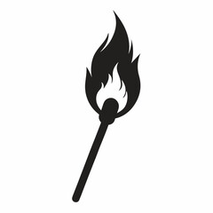 burning match vector illustration