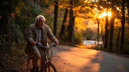 Obraz premium Tranquil Rural Biking Journey