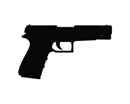 GLOCK 17 silhouette vector isolated on white background 