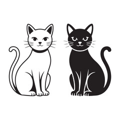 Twin cats with attitude