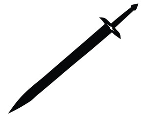 Longsword silhouette vector isolated on white background