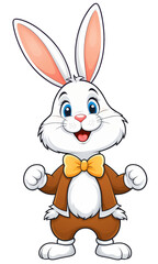 Obraz premium a cute cartoon Easter Bunny with open arms, ready for a hug