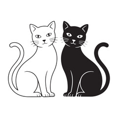 Twin cats with attitude