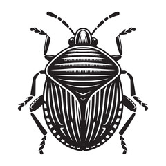 Resilient Stink Bug silhouette, a creature with a powerful odor – Stink Bug illustration – Stink Bug vector – Insect silhouette

