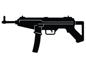 MP40 silhouette vector isolated on white background