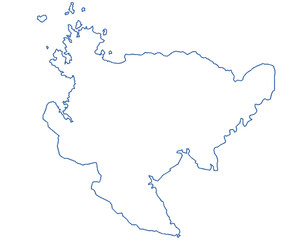 佐賀県　地図　白　イラスト