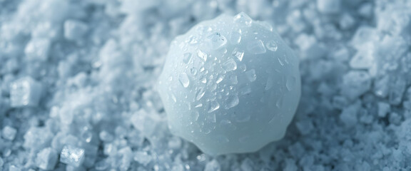 Fototapeta premium close up of a white ball of ice