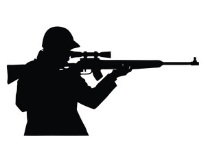 snipper silhouette vector isolated on white background