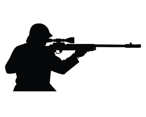 snipper silhouette vector isolated on white background