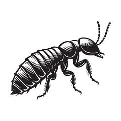 Tiny Termite silhouette, making big impacts on your home – Termite illustration – Termite vector – Insect silhouette

