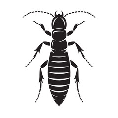 Hardworking Termite silhouette, silently devouring wood structures – Termite illustration – Termite vector – Insect silhouette

