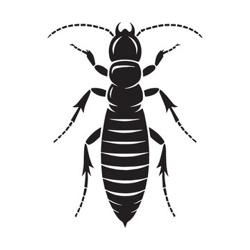 Hardworking Termite silhouette, silently devouring wood structures &ndash; Termite illustration &ndash; Termite vector &ndash; Insect silhouette

