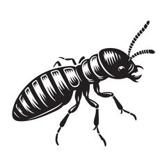 Destructive Termite silhouette, eating away at foundations – Termite illustration – Termite vector – Insect silhouette

