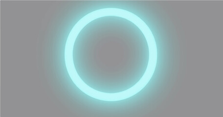 Vector illustration featuring a solid, uniform light gray background. Centered within the frame is a circular ring element. The ring itself is defined by a thin, sharp, white line. Surrounding this