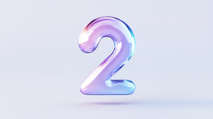 Naklejka premium The Number Two, shining in a gradient of colors