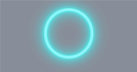 Vector illustration featuring a solid, uniform light gray background. Centered within the frame is a circular ring element. The ring itself is defined by a thin, sharp, white line. Surrounding this