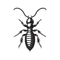 Silent Termite silhouette, nature’s underground builder – Termite illustration – Termite vector – Insect silhouette

