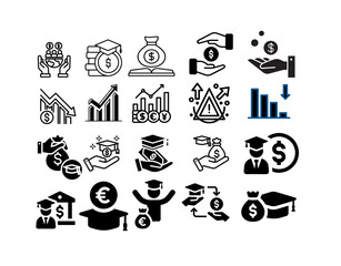 Financial education concept with books, charts, and money symbols, representing knowledge, budgeting, investing, saving, and economic empowerment.