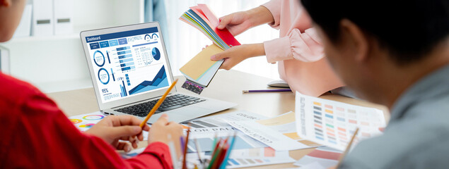 Business data dashboard provide business intelligence analytic for marketing strategy planning...
