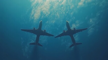 Two planes underwater flight symmetry