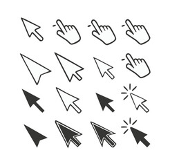 Various Arrow Cursor and Hand Click Icon