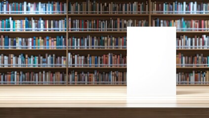 Blank poster in library