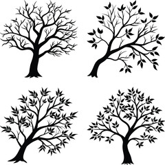 Obraz premium Tree Branch Silhouette vector illustration