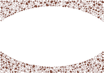 ハート柄の背景 茶系の3色 フチと単色 ハート