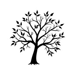 Obraz premium Tree Branch Silhouette vector illustration