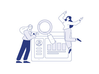 Flat vector illustration of business people operating work scene
