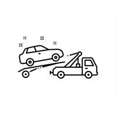 Fototapeta premium Car Towing Truck Icon Illustration