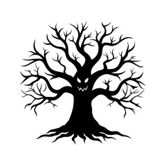 Spooky Tree Silhouette vector illustration