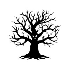 Spooky Tree Silhouette vector illustration