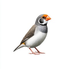 Obraz premium Zebra finch standing isolated on white background