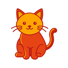 *"cat icon in simple linear style, Halloween spooky silhouette on white background with copy space"*  