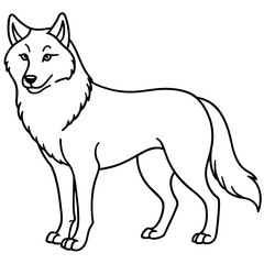 Minimalist Wolf Line Art Vector