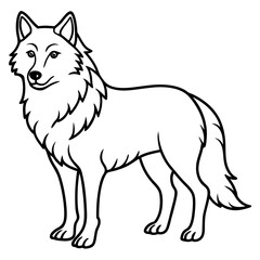 Minimalist Wolf Line Art Vector