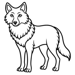 Minimalist Wolf Line Art Vector