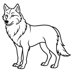 Minimalist Wolf Line Art Vector