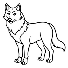 Minimalist Wolf Line Art Vector