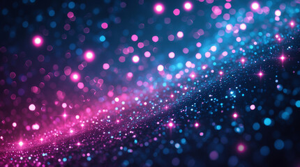 A celestial river of shimmering pink and blue stardust flows across a dark expanse, a magical cosmic ballet of light and wonder.
