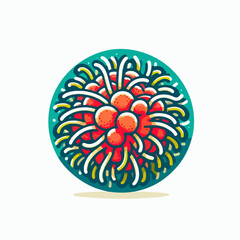 rambutan fruit vector illustration