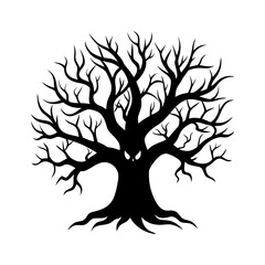 Spooky Tree Silhouette vector illustration